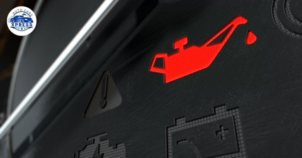 Oil light in the dashboard